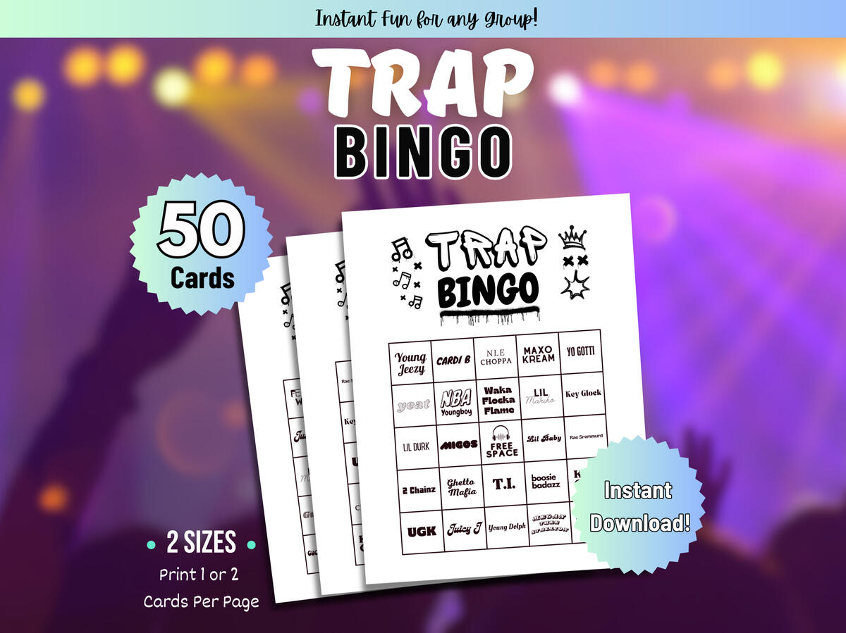 Trap Music Bingo Ottermade Printable Games